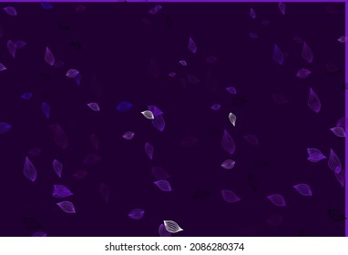 Light Purple vector hand painted background. Colorful illustration in doodle style with leaves. Completely new design for your business.