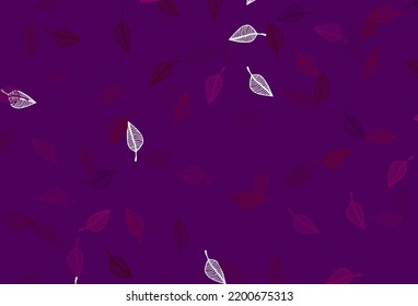 Light Purple vector hand painted texture. Doodle illustration of leaves in Origami style with gradient. Doodle design for your web site.