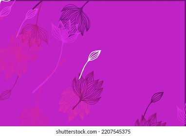 Light Purple vector hand painted texture. Glitter abstract illustration with leaves. The textured pattern for website.
