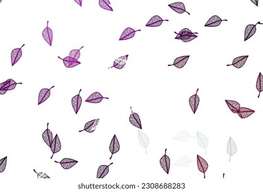 Textura pintada a mano con vector púrpura claro. Nueva ilustración colorida en estilo doodle con hojas. Una nueva textura para tu diseño.