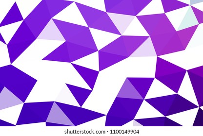 Light Purple vector hexagon mosaic triangle mosaic. Triangular geometric sample with gradient.  A completely new design for your business.