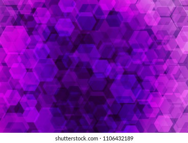 Light Purple vector hexagon mosaic pattern. A vague abstract illustration with gradient. hexagonal pattern for your business design.
