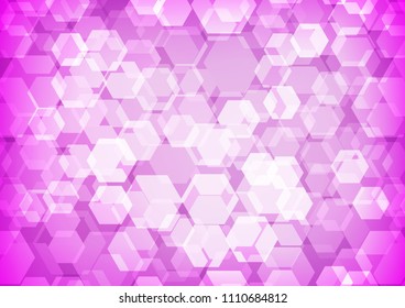 Light Purple vector hexagon mosaic background. hexagonal geometric sample with gradient.  The best hexagonal design for your business.