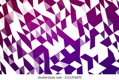 Light Purple vector hexagon mosaic texture. Shining illustration, which consist of triangles. Triangular pattern for your business design.