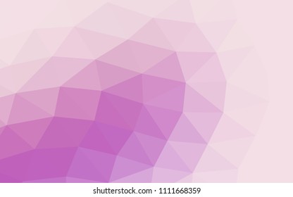 Light Purple vector hexagon mosaic triangle mosaic. Geometric illustration in Origami style with gradient.  The textured pattern can be used for background.