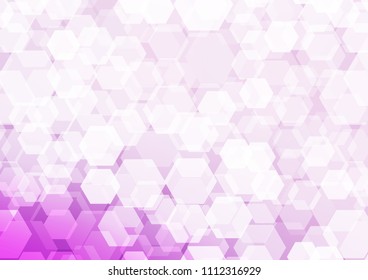 Light Purple vector hexagon mosaic background. Brand new colored illustration in blurry style with gradient. A completely new template for your business design.