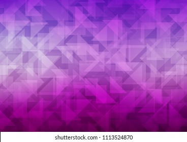 Light Purple vector hexagon mosaic template. Shining colored illustration in a Brand new style. Triangular pattern for your business design.