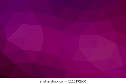 Light Purple vector hexagon mosaic triangle mosaic. Creative illustration in halftone style with gradient. Brand new design for your business.