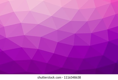 Light Purple vector hexagon mosaic triangle mosaic. Colorful abstract illustration with gradient. The polygonal design can be used for your web site.