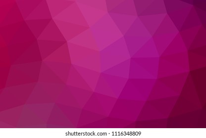 Light Purple vector hexagon mosaic triangle mosaic. Shining illustration, which consist of triangles. The template can be used as a background for cell phones.