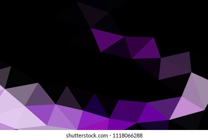 Light Purple vector hexagon mosaic triangle mosaic. Geometric illustration in Origami style with gradient.  The textured pattern can be used for background.