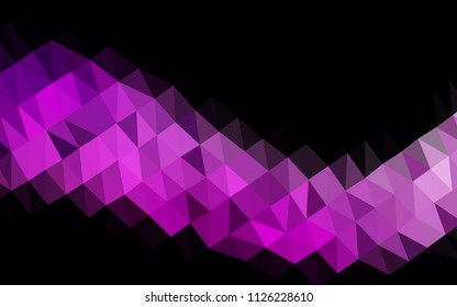 Light Purple vector hexagon mosaic template. Triangular geometric sample with gradient.  The best triangular design for your business.