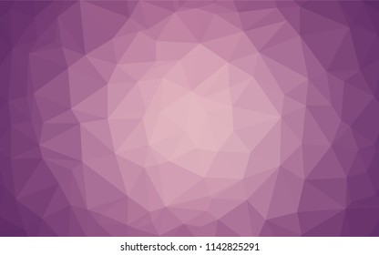Light Purple vector hexagon mosaic template. Creative illustration in halftone style with gradient. A new texture for your design.