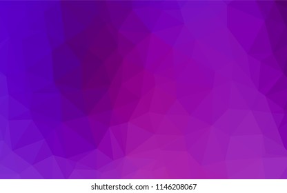 Light Purple vector hexagon mosaic texture. Triangular geometric sample with gradient.  The completely new template can be used for your brand book.