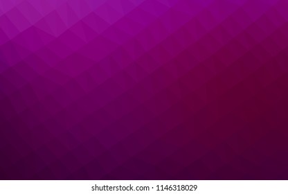 Light Purple vector hexagon mosaic texture. Modern geometrical abstract illustration with gradient. The best triangular design for your business.