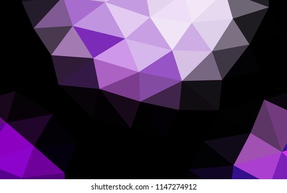 Light Purple vector hexagon mosaic triangle mosaic. A vague abstract illustration with gradient. The polygonal design can be used for your web site.