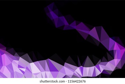 Light Purple vector hexagon mosaic texture. Triangular geometric sample with gradient.  The textured pattern can be used for background.