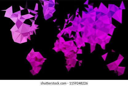 Light Purple vector hexagon mosaic cover. Colorful abstract illustration with gradient. The textured pattern can be used for background.
