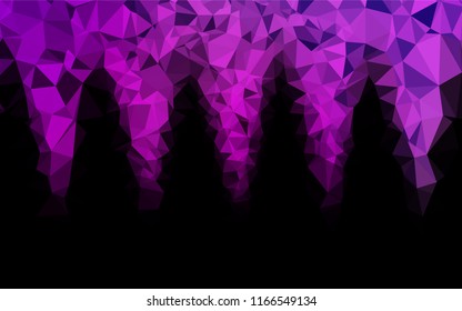 Light Purple vector hexagon mosaic template. Geometric illustration in Origami style with gradient.  The completely new template can be used for your brand book.