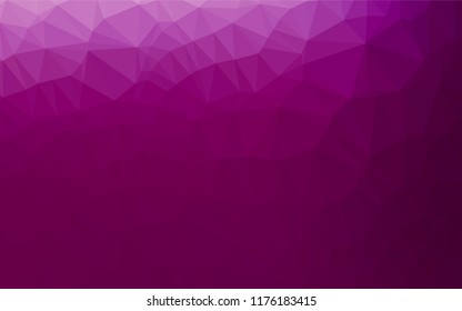 Light Purple vector hexagon mosaic cover. Creative illustration in halftone style with gradient. Triangular pattern for your business design.