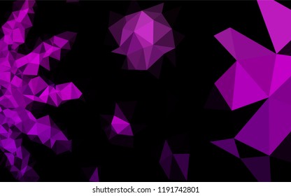 Light Purple vector hexagon mosaic template. Geometric illustration in Origami style with gradient.  Brand new style for your business design.