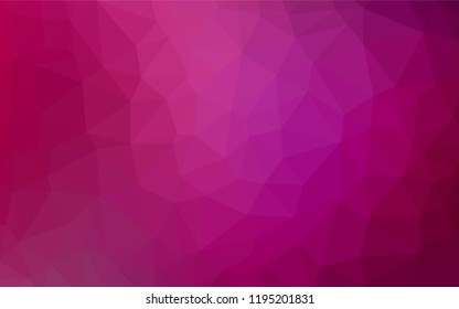 Light Purple vector hexagon mosaic template. Creative illustration in halftone style with gradient. The best triangular design for your business.