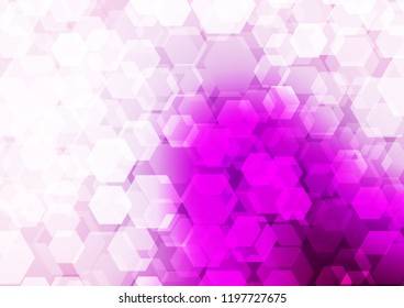 Light Purple vector hexagon mosaic pattern. Colorful illustration in abstract style with gradient. The completely new template can be used for your brand book.