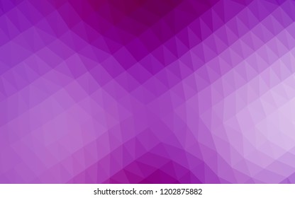 Light Purple vector hexagon mosaic texture. Creative geometric illustration with gradient. The textured pattern can be used for background.