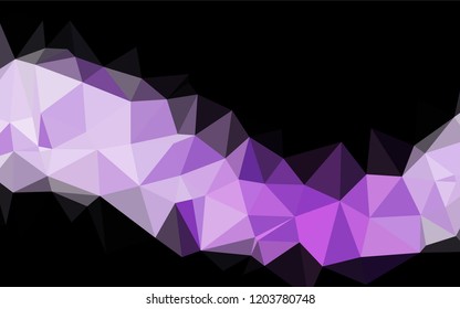 Light Purple vector hexagon mosaic texture. Geometric illustration in Origami style with gradient.  Triangular pattern for your business design.