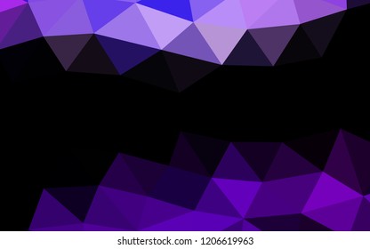 Light Purple vector hexagon mosaic triangle mosaic. Geometric illustration in Origami style with gradient.  A completely new design for your business.