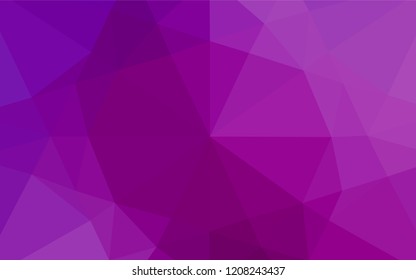 Light Purple vector hexagon mosaic texture. Triangular geometric sample with gradient.  The template can be used as a background for cell phones.