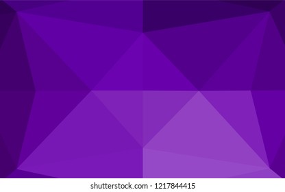 Light Purple vector hexagon mosaic cover. Shining illustration, which consist of triangles. Triangular pattern for your business design.
