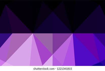 Light Purple vector hexagon mosaic template. Creative illustration in halftone style with gradient. The elegant pattern can be used as part of a brand book.