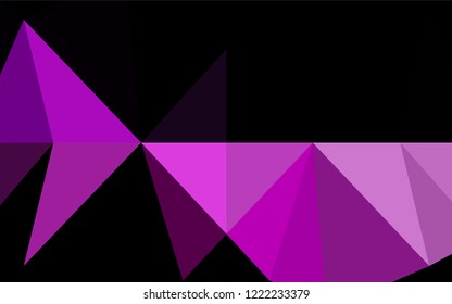 Light Purple vector hexagon mosaic texture. Triangular geometric sample with gradient.  The completely new template can be used for your brand book.