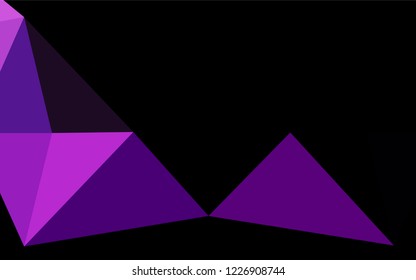 Light Purple vector hexagon mosaic texture. Triangular geometric sample with gradient.  Triangular pattern for your business design.