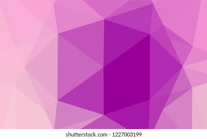 Light Purple vector hexagon mosaic cover. An elegant bright illustration with gradient. The best triangular design for your business.
