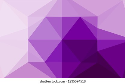 Light Purple vector hexagon mosaic template. An elegant bright illustration with gradient. The polygonal design can be used for your web site.