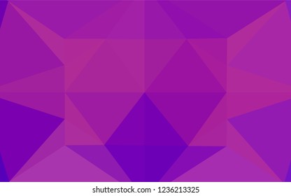 Light Purple vector hexagon mosaic template. Shining illustration, which consist of triangles. Triangular pattern for your business design.