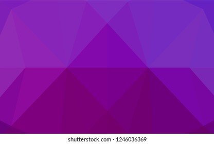 Light Purple vector hexagon mosaic texture. Colorful abstract illustration with gradient. Triangular pattern for your business design.
