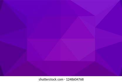 Light Purple vector hexagon mosaic template. Creative geometric illustration in Origami style with gradient. The textured pattern can be used for background.