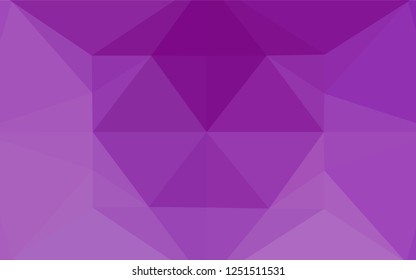 Light Purple vector hexagon mosaic template. Glitter abstract illustration with an elegant design. The template can be used as a background for cell phones.