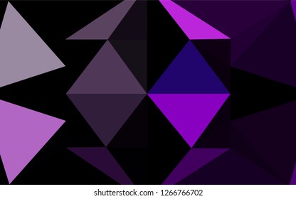 Light Purple vector hexagon mosaic cover. Triangular geometric sample with gradient.  A new texture for your design.
