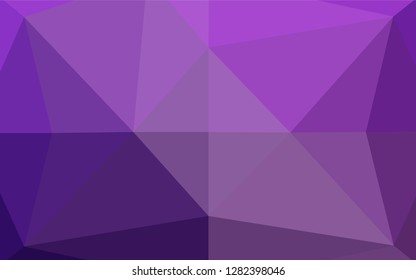 Light Purple vector hexagon mosaic template. An elegant bright illustration with gradient. The textured pattern can be used for background.