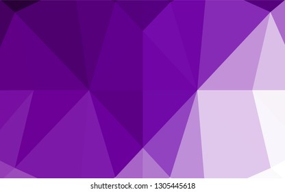 Light Purple vector hexagon mosaic cover. Triangular geometric sample with gradient.  Triangular pattern for your business design.