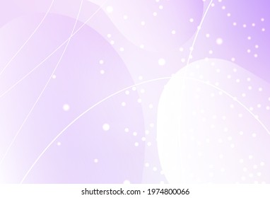 Light Purple vector Illustration with set of shining colorful abstract circles, lines. Abstract illustration with colored bubbles in nature style. Wallpaper for a cell phone.
