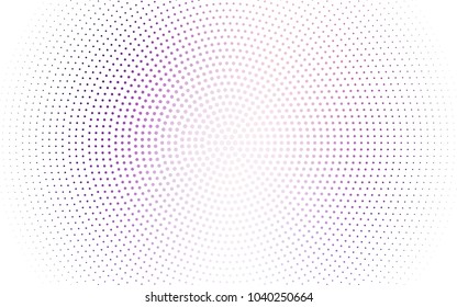 Light Purple vector illustration which consist of circles. Dotted gradient design for your business. Creative geometric background in halftone style with colored spots.