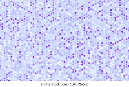 Light Purple vector illustration which consist of circles. Dotted gradient design for your business. Creative geometric background in halftone style with colored spots.