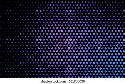 Light Purple vector illustration which consist of circles. Dotted gradient design for your business. Creative geometric background in halftone style with colored spots.