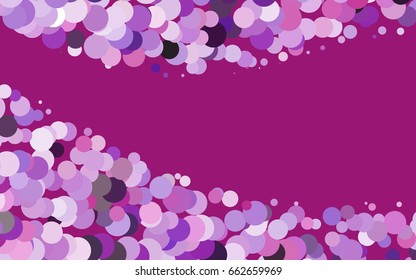 Light Purple vector illustration which consist of circles. Dotted gradient design for your business. Creative geometric background in halftone style with colored spots.