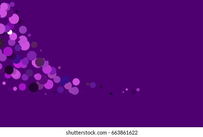 Light Purple vector illustration which consist of circles. Dotted gradient design for your business. Creative geometric background in halftone style with colored spots.